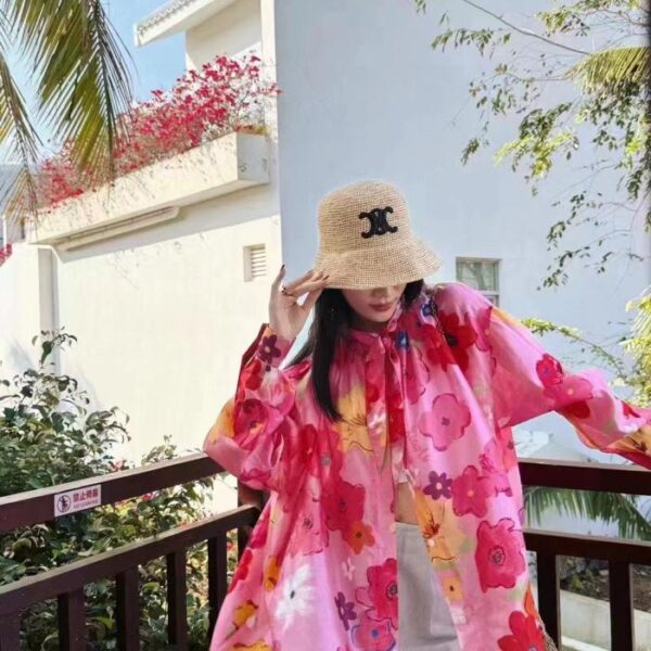 designer,replica,clothing,fake,1:1,lv,luxury,high quality CELINE new raffia densely woven straw hat