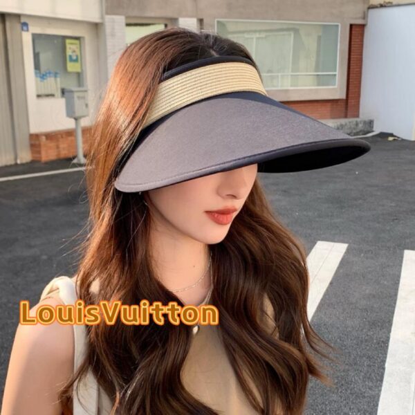 designer,replica,clothing,fake,1:1,lv,luxury,high quality Louis Vuitton new summer raffia sun hat empty top hat