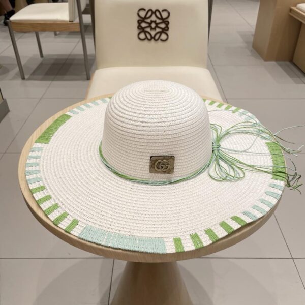 designer,replica,clothing,fake,1:1,lv,luxury,high quality Gucci new spring and summer large-brimmed straw hat foldable beach hat