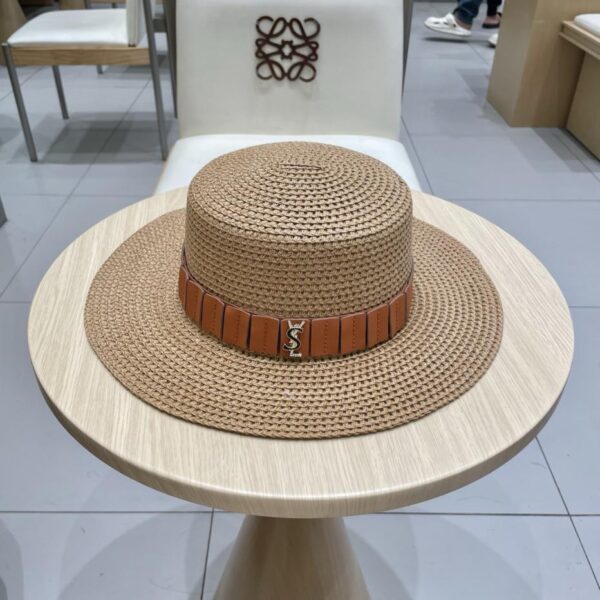 designer,replica,clothing,fake,1:1,lv,luxury,high quality Yves Saint Laurent new straw hat belt basin hat