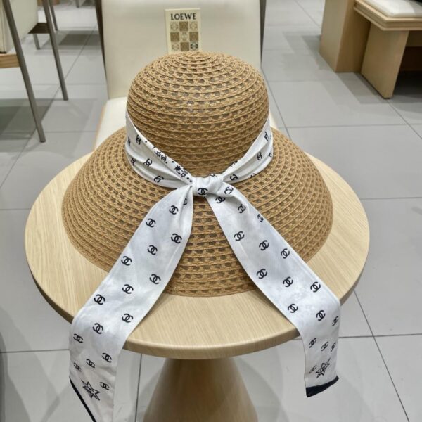 designer,replica,clothing,fake,1:1,lv,luxury,high quality Chanel new ribbon vacation hat straw hat