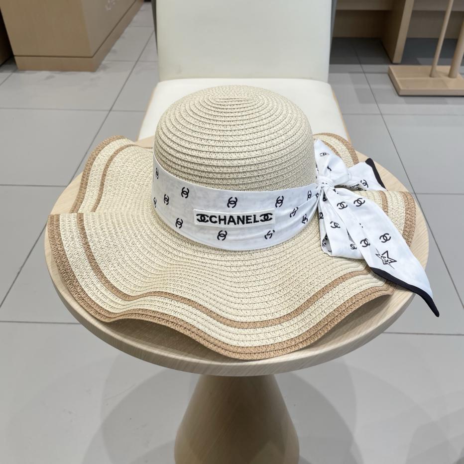 designer,replica,clothing,fake,1:1,lv,luxury,high quality Chanel ribbon straw hat wavy brim sun hat designer,replica,clothing,fake,1:1,lv,luxury,high quality Chanel ribbon straw hat wavy brim sun hat