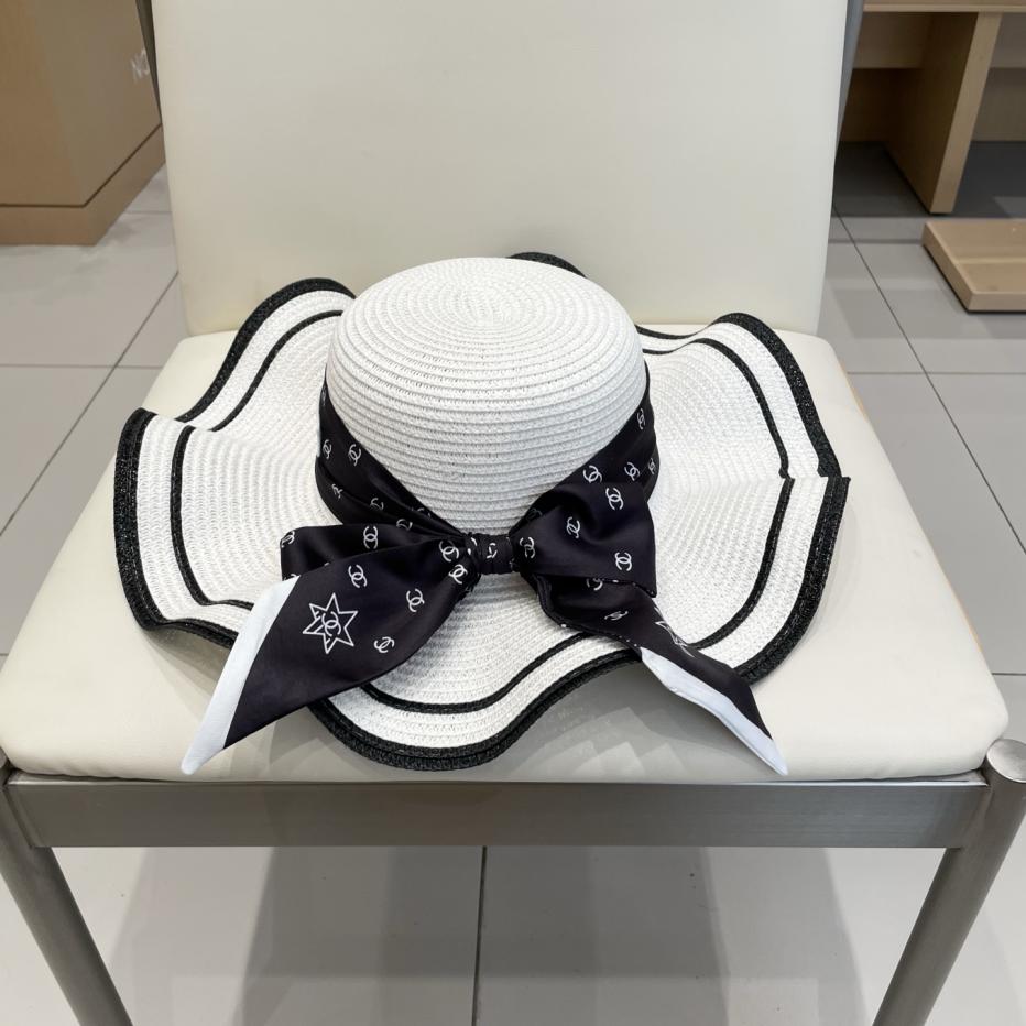 designer,replica,clothing,fake,1:1,lv,luxury,high quality Chanel ribbon straw hat wavy brim sun hat designer,replica,clothing,fake,1:1,lv,luxury,high quality Chanel ribbon straw hat wavy brim sun hat