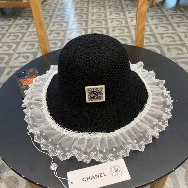 designer,replica,clothing,fake,1:1,lv,luxury,high quality CHANEL Pearl Lace Straw Hat