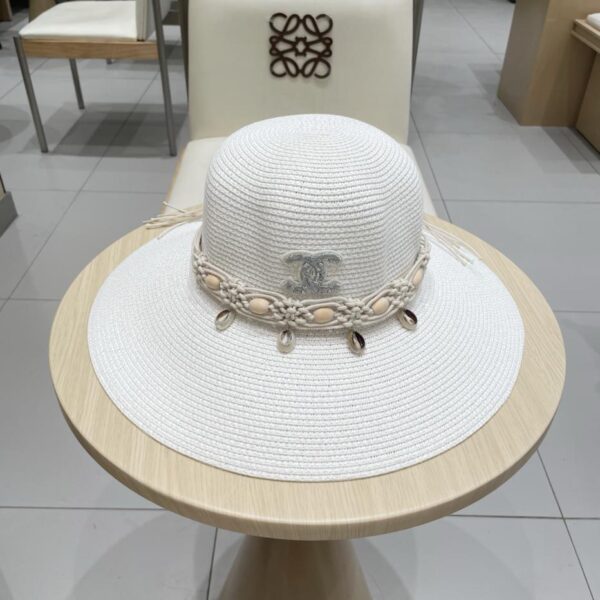 designer,replica,clothing,fake,1:1,lv,luxury,high quality Chanel new top hat large brim straw hat