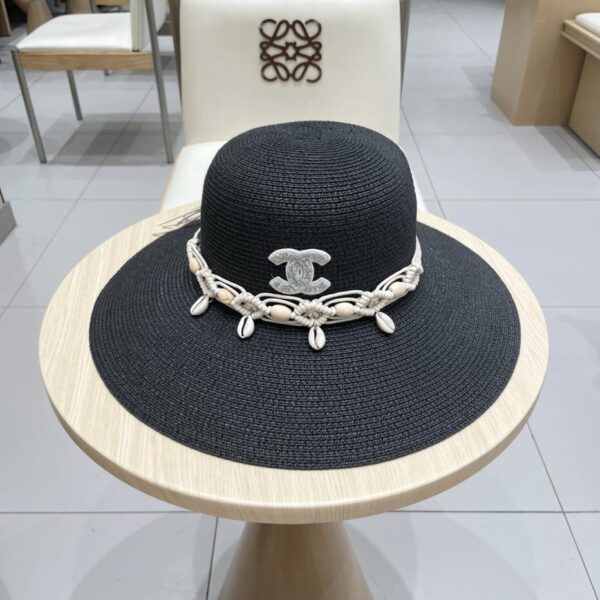 designer,replica,clothing,fake,1:1,lv,luxury,high quality Chanel new top hat large brim straw hat