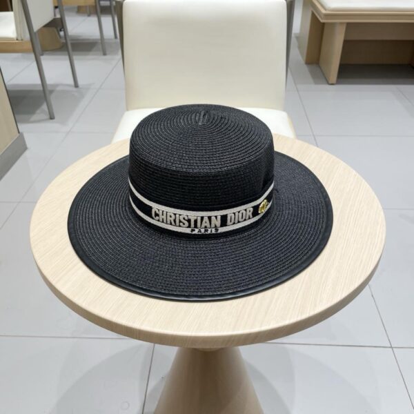 designer,replica,clothing,fake,1:1,lv,luxury,high quality DIOR new exquisite style bowl hat flat top straw hat