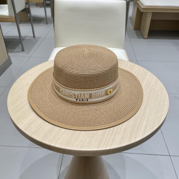 designer,replica,clothing,fake,1:1,lv,luxury,high quality DIOR new exquisite style bowl hat flat top straw hat