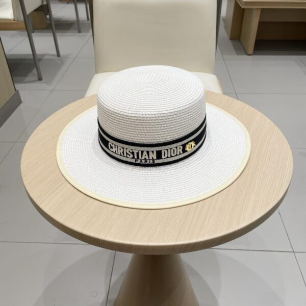 designer,replica,clothing,fake,1:1,lv,luxury,high quality DIOR new exquisite style bowl hat flat top straw hat