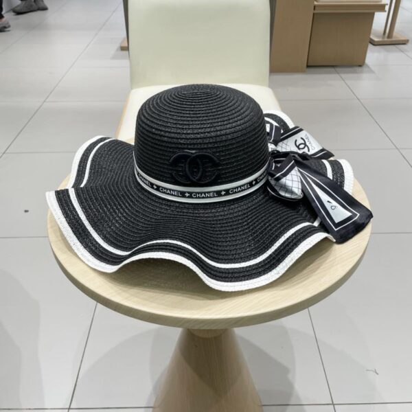 designer,replica,clothing,fake,1:1,lv,luxury,high quality Chanel sun hat wavy edge straw hat