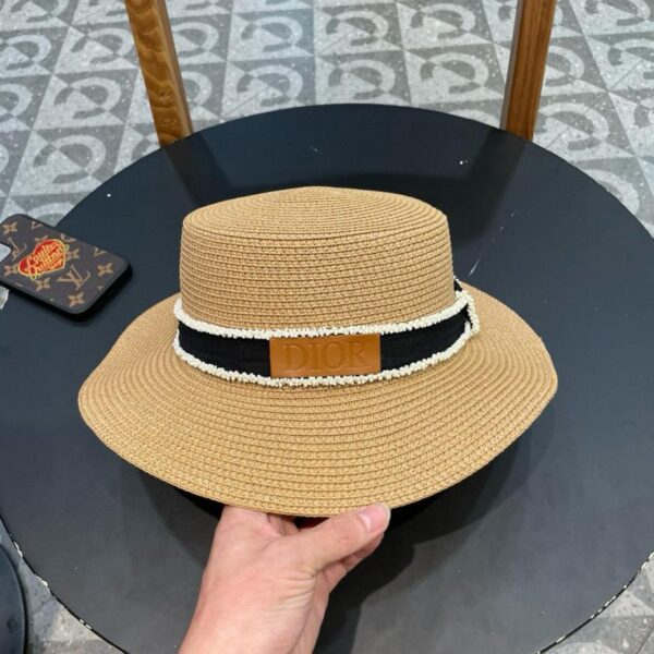 designer,replica,clothing,fake,1:1,lv,luxury,high quality DIOR new big-name color-blocked straw hat