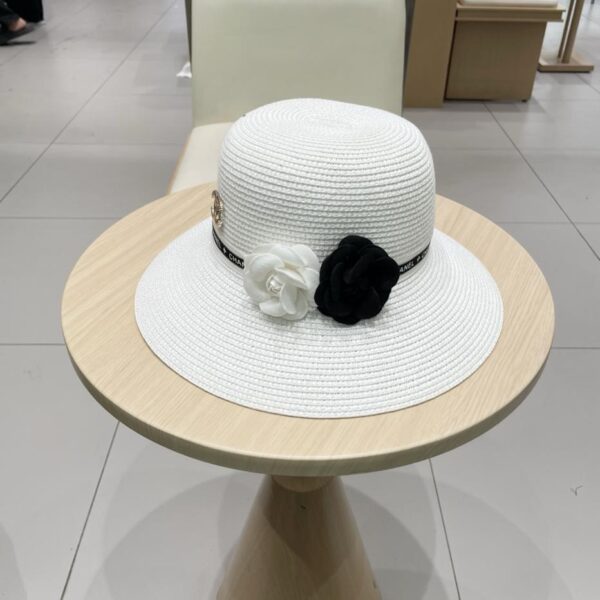 designer,replica,clothing,fake,1:1,lv,luxury,high quality Chanel camellia straw hat sun hat