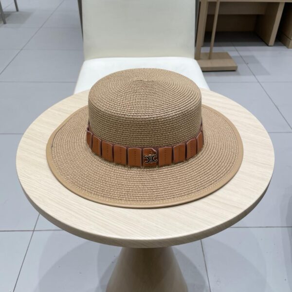 designer,replica,clothing,fake,1:1,lv,luxury,high quality Celine new straw hat flat top hat