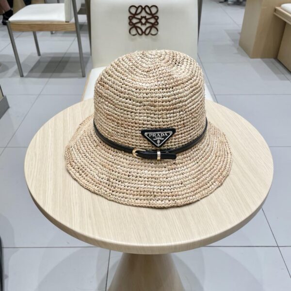 designer,replica,clothing,fake,1:1,lv,luxury,high quality PRADA new raffia hat, same style as the counter