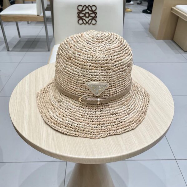 designer,replica,clothing,fake,1:1,lv,luxury,high quality PRADA new raffia hat, same style as the counter