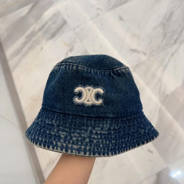 designer,replica,clothing,fake,1:1,lv,luxury,high quality CELINE new denim blue retro fisherman hat