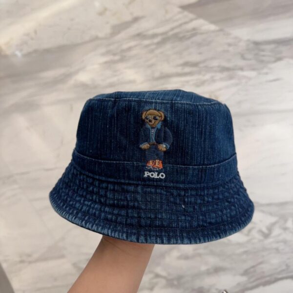 designer,replica,clothing,fake,1:1,lv,luxury,high quality POLO classic embroidered denim bucket hat sun hat 4D embroidery
