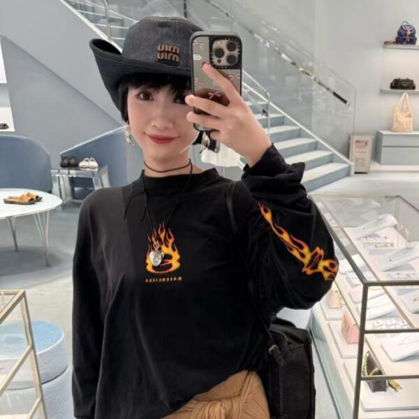 designer,replica,clothing,fake,1:1,lv,luxury,high quality Miu Miu embroidered large-brimmed bucket hat