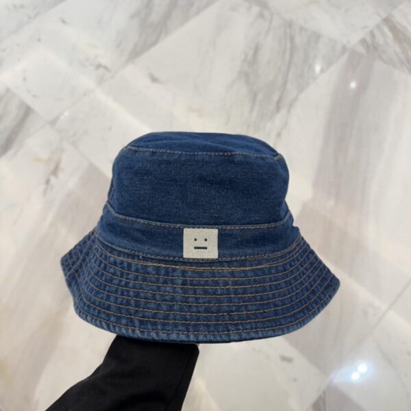 designer,replica,clothing,fake,1:1,lv,luxury,high quality Acne Smiley Face Fashionable Small Square Smiley Fisherman Hat