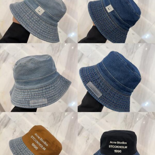 designer,replica,clothing,fake,1:1,lv,luxury,high quality Acne Smiley Face Fashionable Small Square Smiley Fisherman Hat