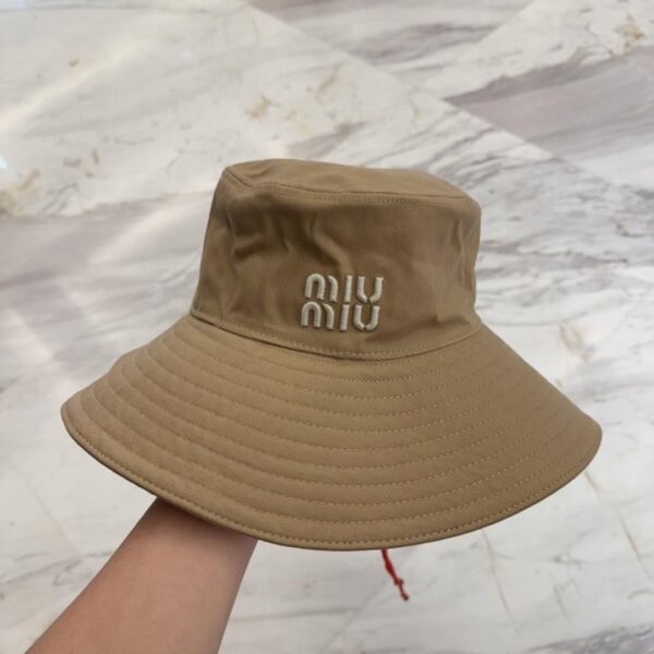 designer,replica,clothing,fake,1:1,lv,luxury,high quality Miu Miu embroidered large-brimmed bucket hat
