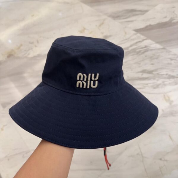 designer,replica,clothing,fake,1:1,lv,luxury,high quality Miu Miu embroidered large-brimmed bucket hat