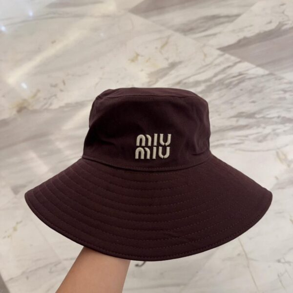 designer,replica,clothing,fake,1:1,lv,luxury,high quality Miu Miu embroidered large-brimmed bucket hat