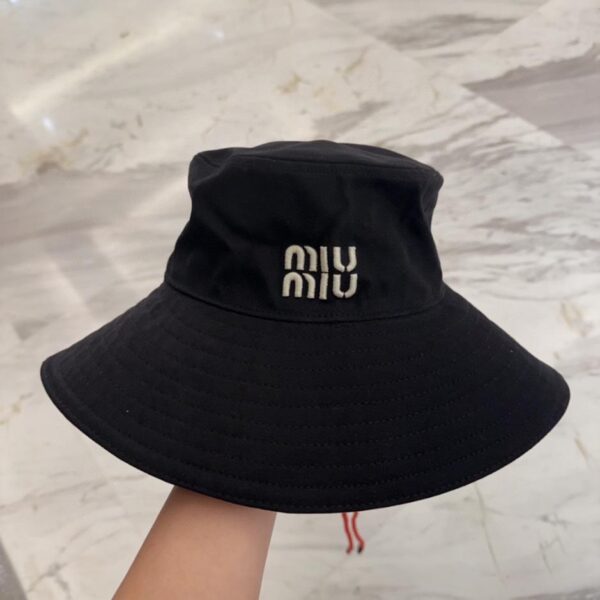 designer,replica,clothing,fake,1:1,lv,luxury,high quality Miu Miu embroidered large-brimmed bucket hat