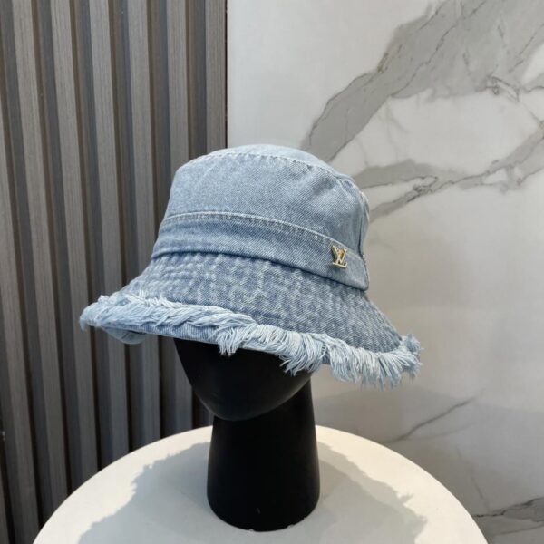 designer,replica,clothing,fake,1:1,lv,luxury,high quality Loui Vuitton new washed denim fisherman hat unisex sun hat