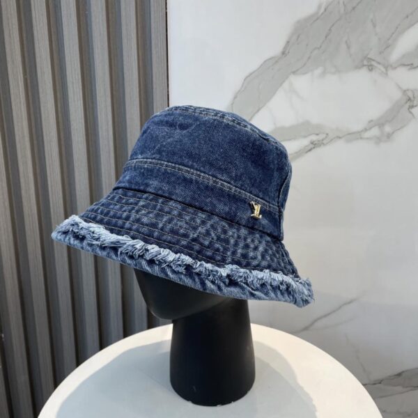 designer,replica,clothing,fake,1:1,lv,luxury,high quality Loui Vuitton new washed denim fisherman hat unisex sun hat