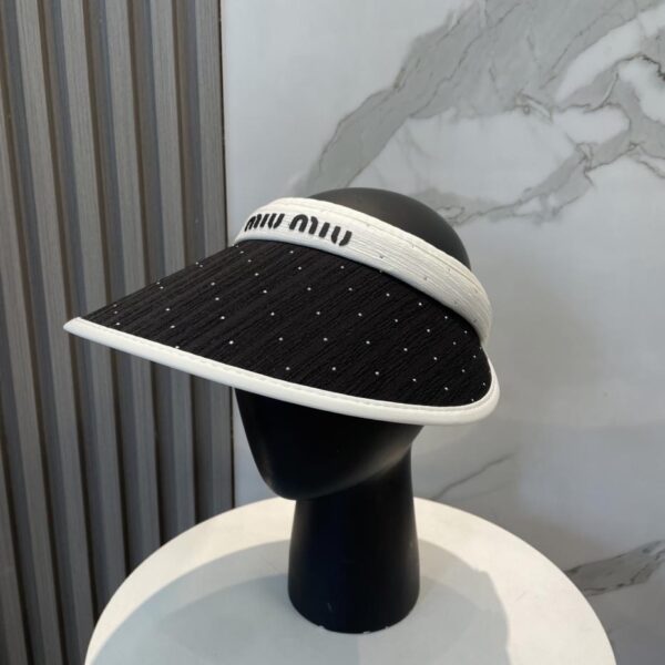designer,replica,clothing,fake,1:1,lv,luxury,high quality Miu Miu summer heavy craftsmanship bright diamond series empty top hat