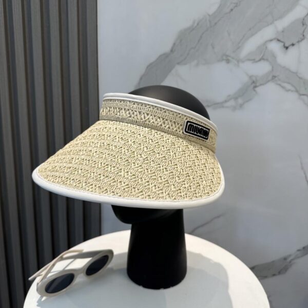 designer,replica,clothing,fake,1:1,lv,luxury,high quality Miu Miu new visor hollow top headband hat