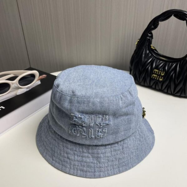 designer,replica,clothing,fake,1:1,lv,luxury,high quality Miu Miu new denim order style bucket hat