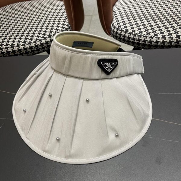 designer,replica,clothing,fake,1:1,lv,luxury,high quality PRADA Duolan small pearl empty top hat
