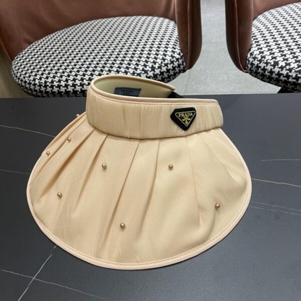 designer,replica,clothing,fake,1:1,lv,luxury,high quality PRADA Duolan small pearl empty top hat