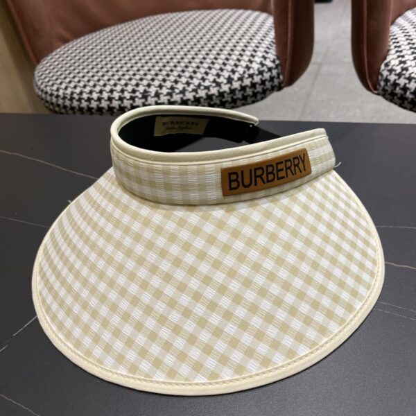 designer,replica,clothing,fake,1:1,lv,luxury,high quality Burberry Large Brim Sun Hat Women’s New Houndstooth Pattern Hollow Top Sun Hat