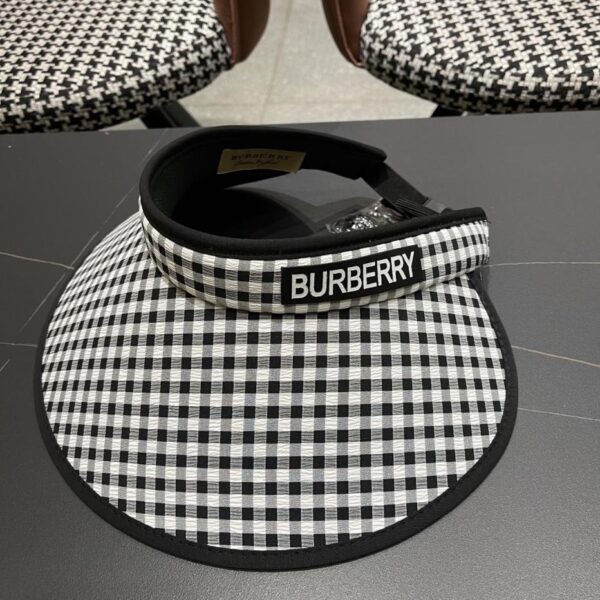 designer,replica,clothing,fake,1:1,lv,luxury,high quality Burberry Large Brim Sun Hat Women’s New Houndstooth Pattern Hollow Top Sun Hat