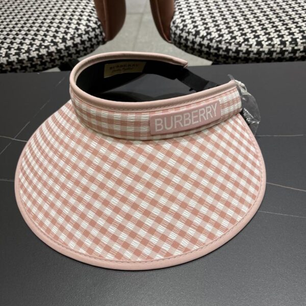designer,replica,clothing,fake,1:1,lv,luxury,high quality Burberry Large Brim Sun Hat Women’s New Houndstooth Pattern Hollow Top Sun Hat