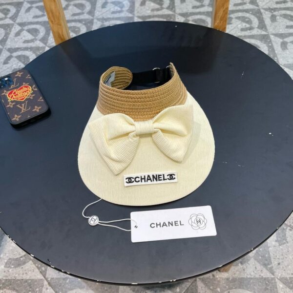 designer,replica,clothing,fake,1:1,lv,luxury,high quality Chanel summer bow sun hat empty top hat