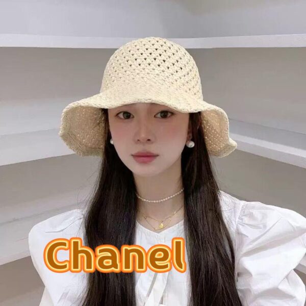 designer,replica,clothing,fake,1:1,lv,luxury,high quality CHANEL Japanese hollow fisherman hat women’s summer thin breathable sun hat