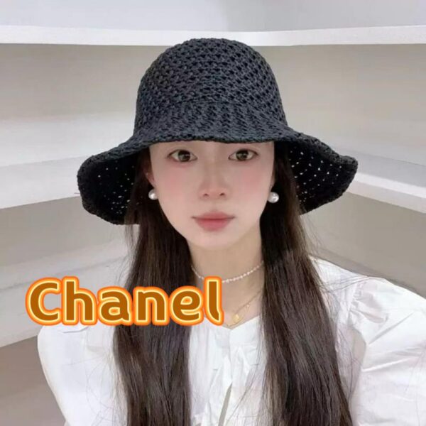 designer,replica,clothing,fake,1:1,lv,luxury,high quality CHANEL Japanese hollow fisherman hat women’s summer thin breathable sun hat