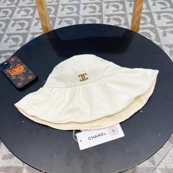 designer,replica,clothing,fake,1:1,lv,luxury,high quality CHANEL Chinese style fabric sun hat bow empty top fisherman hat