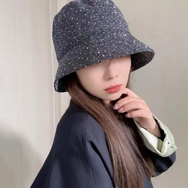 designer,replica,clothing,fake,1:1,lv,luxury,high quality Fendi spring and autumn new rhinestone bucket hat
