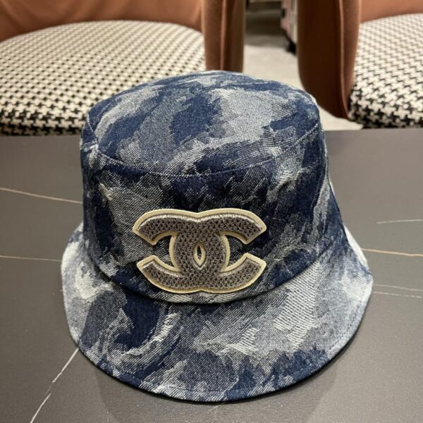 designer,replica,clothing,fake,1:1,lv,luxury,high quality CHANEL new denim blue retro fisherman hat