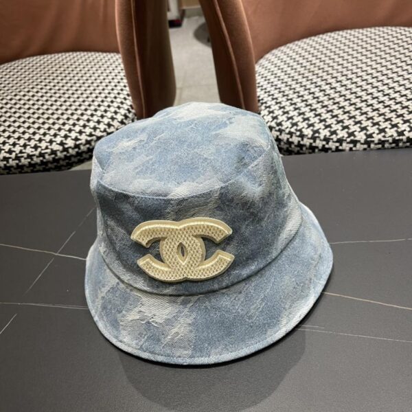 designer,replica,clothing,fake,1:1,lv,luxury,high quality CHANEL new denim blue retro fisherman hat