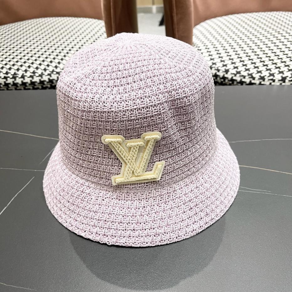 designer,replica,clothing,fake,1:1,lv,luxury,high quality Louis Vuitton new hollow fisherman hat for men and women