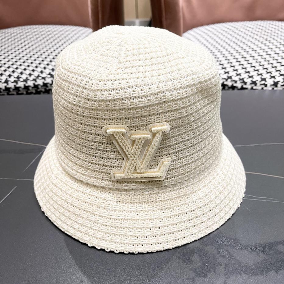 designer,replica,clothing,fake,1:1,lv,luxury,high quality Louis Vuitton new hollow fisherman hat for men and women