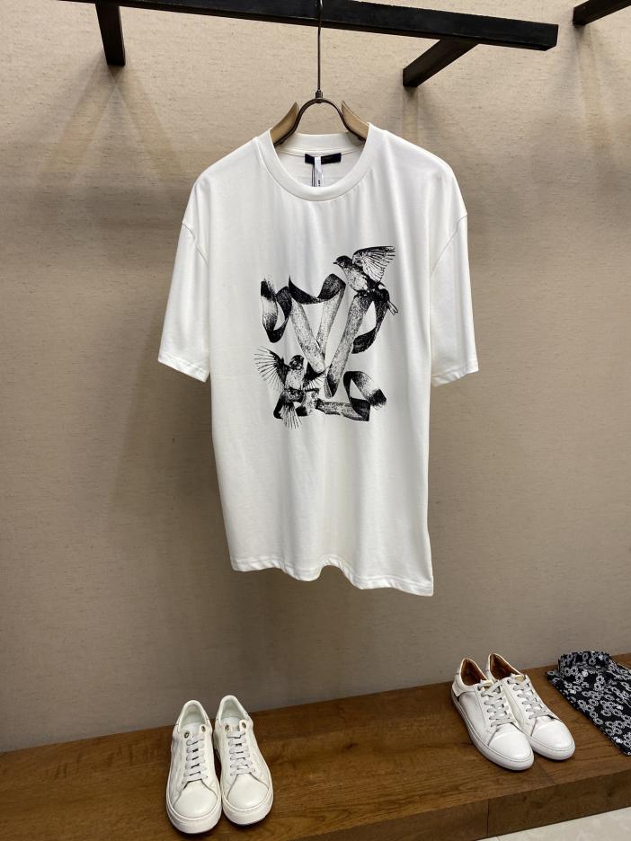 designer,replica,clothing,fake,1:1,lv,luxury,high quality Louis Vuitton LU white dove pattern printed short-sleeve designer,replica,clothing,fake,1:1,lv,luxury,high quality Louis Vuitton LU white dove pattern printed short-sleeve