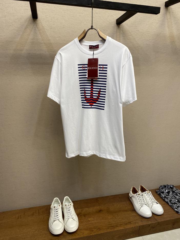 designer,replica,clothing,fake,1:1,lv,luxury,high quality Gucci anchor print crew neck short sleeves designer,replica,clothing,fake,1:1,lv,luxury,high quality Gucci anchor print crew neck short sleeves