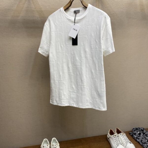 designer,replica,clothing,fake,1:1,lv,luxury,high quality Dior embossed jacquard crew neck short sleeves